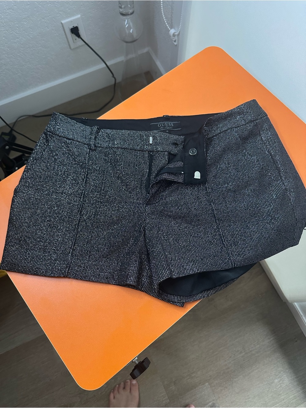 GUESS Women's Black Metallic High-Waist Shorts